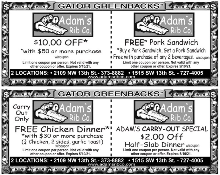 Gator Greenbacks Coupon Book - Gator Greenbacks Coupon Book - Serving ...